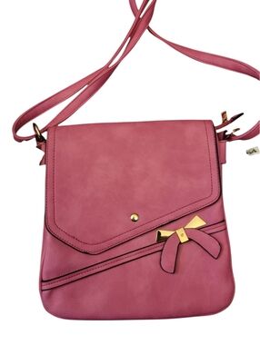 Crossbody Bag With Front Flap  Shoulder Bag Several Compartments Pink